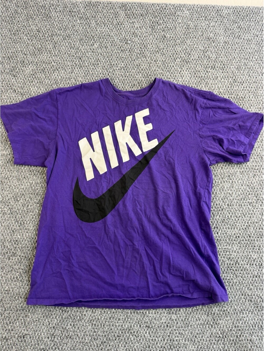 Nike The Nike Tee Purple Big Logo Swoosh T-Shirt Men’s Large Athletic Cut